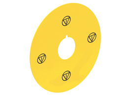 Plastic disk for mushroom head pushbuttons, with IEC60417-5638 symbol Ø90mm/3.5in