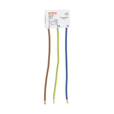 Surge protection device type 3, compact version, combination wave Uoc/Icw (1.2/50 μs, 8/20μs) 6kV/3kA, 1P+N, with sound signaling