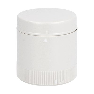 Pulsed or continuous sound module complete with cover. Ø70mm, 230...240VAC, pulsed (78dB) or continuous (75dB) sound. IP65 protection. Grey