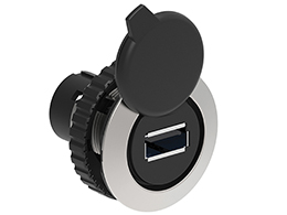 Communication interface Ø30mm Platinum series flat metal, USB interface type 3.0, A/B connection type