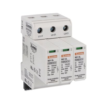 Surge protection device Type 1 and 2, with plug-in cartridge Type 1CA/Open-Type 1, In 20kA, Uc 750VAC, UL-certified