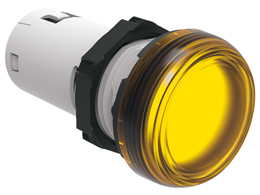 LED integrated monoblock pilot light, steady light Ø22mm Platinum series chromed plastic, yellow, 110VDC