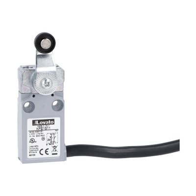 Prewired with 2m long cable metal limit switch, K series, roller lever plunger. Contacts 1NO+1NC snap action