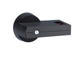 Direct operating lever handle, padlockable. Rotating type with screw fixing on switch disconnector, 50mm. Black