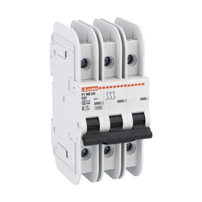 Miniature circuit breaker, 3P - 10kA. 3 modules, characteristic D, 32A