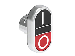Double-touch actuator, spring return Ø22mm Platinum series metal, 2 flush pushbuttons. Both spring return, Black - Red/I - 0