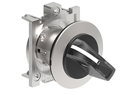 Illuminated selector switch actuator Ø30mm Platinum series flat metal, 2 position, 0 < 1. White
