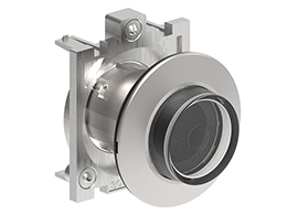 Illuminated Push-Push button actuator Ø30mm Platinum series flat metal, extended. Push ON-Push OFF, transparent