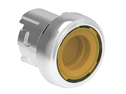 Illuminated Push-Push button actuator Ø22mm Platinum series metal, flush. Push ON-Push OFF, yellow