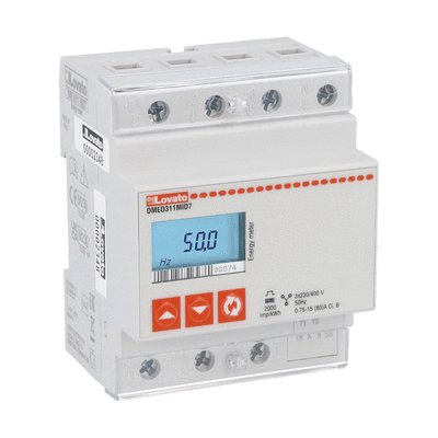Energy meter, three-phase with neutral, non expandable, 80A direct connection, 4U, RS485 interface, multi-measurements