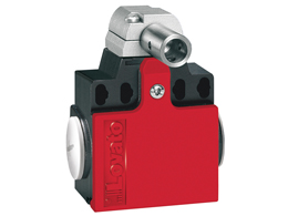 Limit switch, K series, hinge operating, 2 side cable entry. Dimensions compatible to EN 50047, metal body, contacts 2NC slow action. Long solid shaft