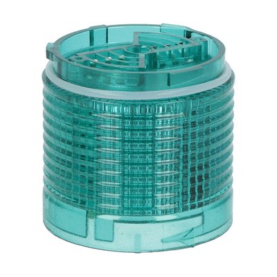 Blinking or steady light module Ø50mm. Integrated LED lamp, green