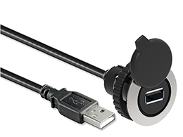 Communication interface Ø30mm Platinum series flat metal, USB interface type 3.0, A female/A male connection type with cable 0.5mt long