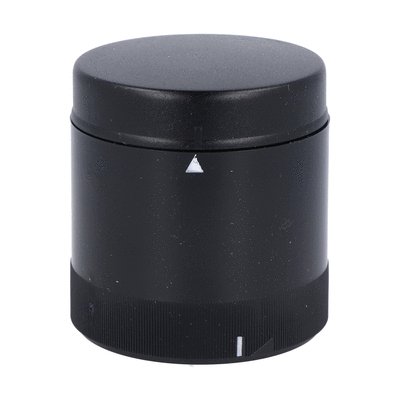 Pulsed or continuous sound module complete with cover. Ø70mm, 24VAC/DC, pulsed (78dB) or continuous (75dB) sound. IP65 protection. Black