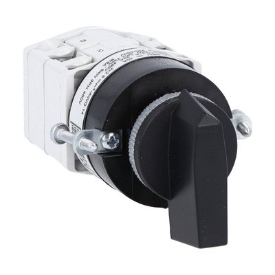 Rotary cam switch GF series, ON-OFF switch 4 poles 20A, for front mounting with black handle without front plate for hole Ø22mm fixing