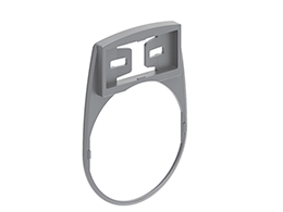 Grey label holder for blank or engraved plastic LPXAU109 and LPXAU203 labels for Ø30mm flat metal actuators