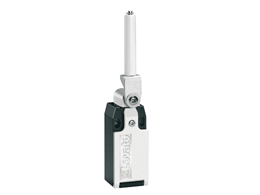Limit switch, K series, ceramic rod lever, 1 bottom cable entry. Dimensions to EN 50047, metal body, contacts 1NO+2NC slow action. Ceramic rod