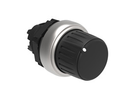 Selector switch actuator knob cap Ø22mm Platinum series chromed plastic, 2 position, 0 - 1