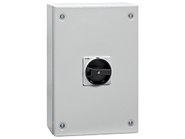 IEC/EN type IP65 metal enclosure switch disconnector, four-pole. With rotating black handle, 160A. Enclosure dimensions: 200x300x120mm/7.9x11.8x4.7'', PE