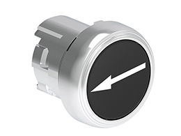 Pushbutton actuator, spring return, with symbol Ø22mm Platinum series metal, flush, ←/Black