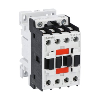 Three-pole contactor, IEC operating current Ie (AC3) = 25A, AC coil 50/60Hz, 230VAC, 1NC auxiliary contact with mirror contact function