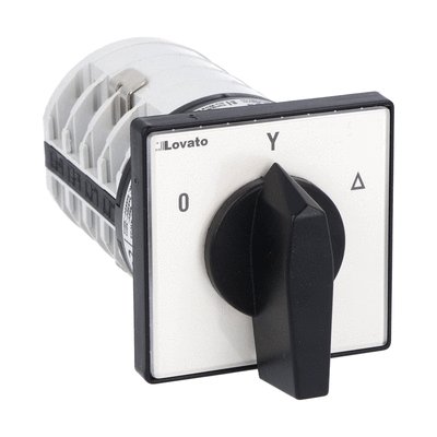 Rotary cam switch 7GN series, star-delta motor starter switch 40A, for front mounting with black handle, front plate 65X65mm