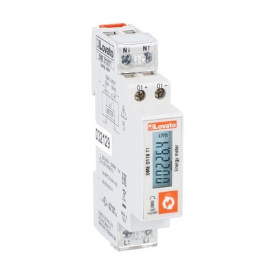 Energy meter, single-phase, non expandable, digital with LCD display, 40A direct connection, 1U, 1 prog. static output, multi-measurements, 220...240VAC