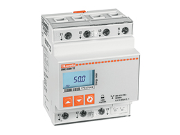 Energy meter, three-phase with neutral, non expandable, MID certified, UTF certified. 80A direct connection, 4U, 2 programmable static outputs, multi-measurements