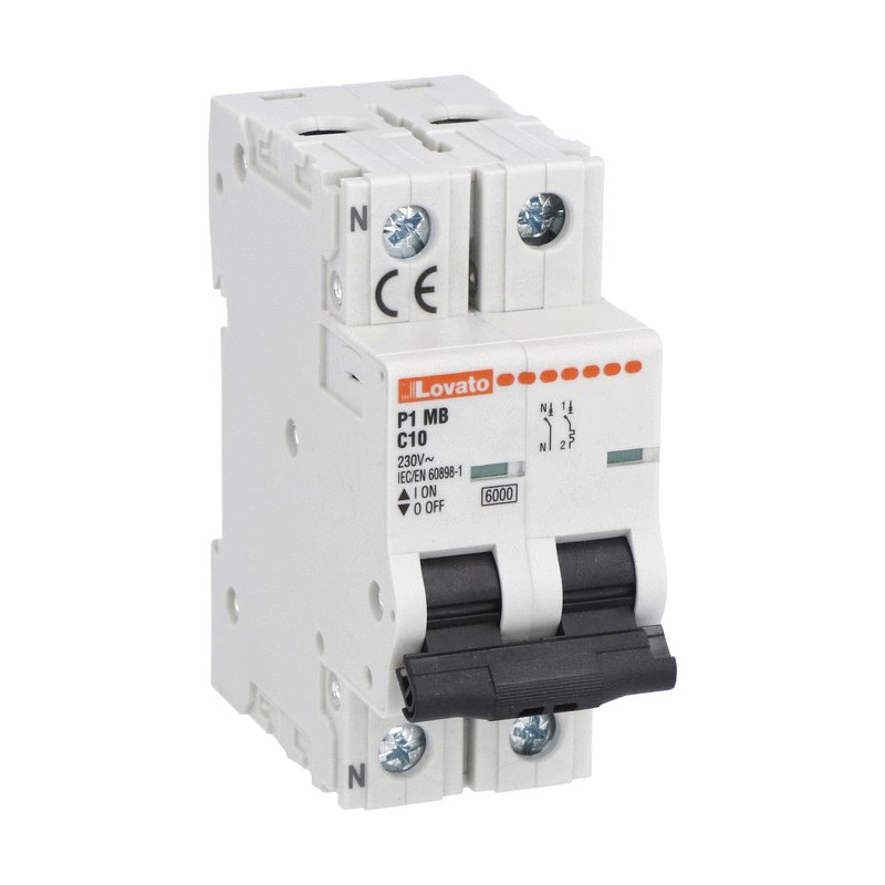 Miniature circuit breaker, 1P+N - 6kA. 2 modules, characteristic C, 1A