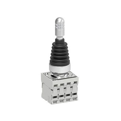 Joystick, Ø22mm Platinum series metal, without mechanical interlock. Complete with auxiliary contact, instable, 4NO auxiliary contacts