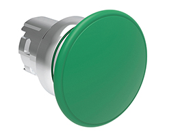 Mushroom head pushbutton actuator Ø22mm Platinum series metal, spring return, Ø40mm. Green
