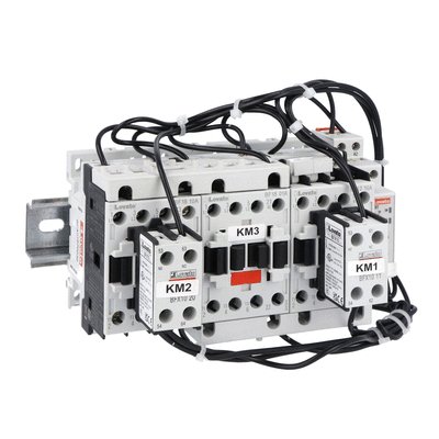 Completa star-delta starter, open frame, for starting time up to 12 seconds and a maximum of 30 operations/hour, max IEC operating current 28A. Coil voltage 400VAC 50/60Hz