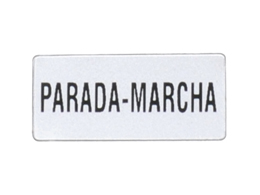 Label with text for LPXAU100 legend holder, for selector switches, PARADA-MARCHA