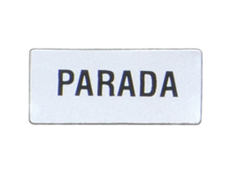 Label with text for LPXAU100 legend holder, PARADA