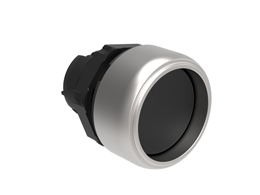 Pushbutton actuator, spring return Ø22mm Platinum series chromed plastic, shrouded, black