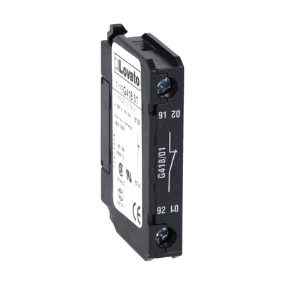 Auxiliary contact for front lateral mounting. Screw terminals, for BF... series contactors, 1NC