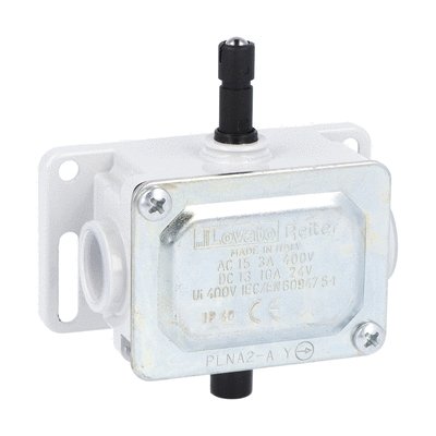 Metal limit switch, PL series, top push rod plunger. Contacts 2NC. IP40