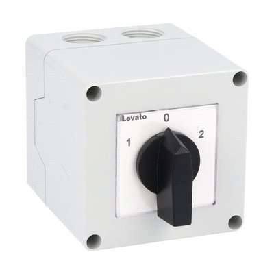 Enclosed rotary cam switch 7GN series, 3-phase motor reversing switch 16A in plastic enclosure 75X75mm with black handle