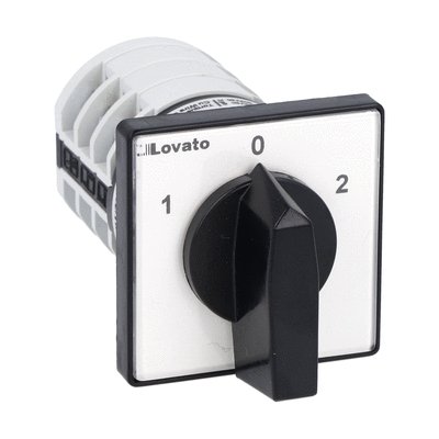 Rotary cam switch 7GN series, changeover switch 3 poles 20A, for front mounting with black handle, front plate 48X48mm