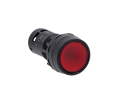 Monoblock illuminated pushbutton actuator, spring return, flush, red, 24VAC/DC 1NC spring terminals