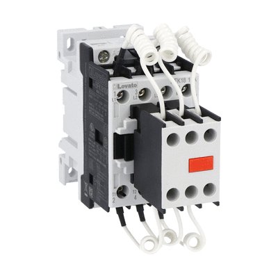 Contactor for power factor correction with AC control circuit, including limiting resistors, maximum IEC operational power 400V = 15kvar, coil 575VAC 60Hz