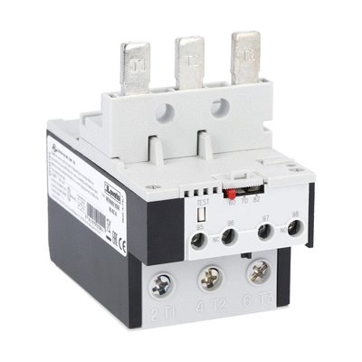 Motor protection relay, non phase failure/non single-phase sensitive. Three-pole (three-phase), automatic resetting. Direct mounting on BF40 - BF94 contactors, 46...65A