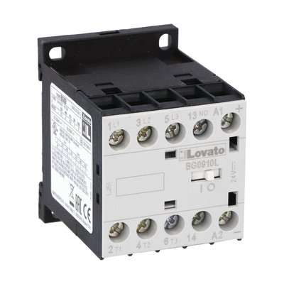 Three-pole contactor, IEC operating current Ie (AC3) = 9A, DC coil low consumption, 48VDC, 1NO auxiliary contact
