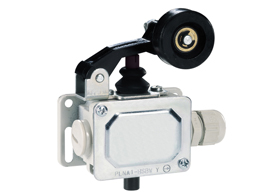 Metal limit switch, PL series, roller centre push lever. Contacts 2NC. IP40