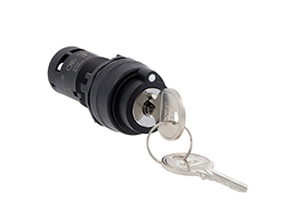 Monoblock selector switch actuator key, 3 positions, 2NO screw terminals