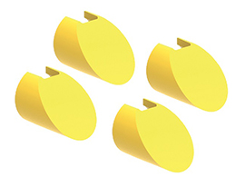 4-piece set yellow screw protection caps for plastic control stations