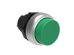 Pushbutton actuator, spring return Ø22mm Platinum series chromed plastic, extended, green