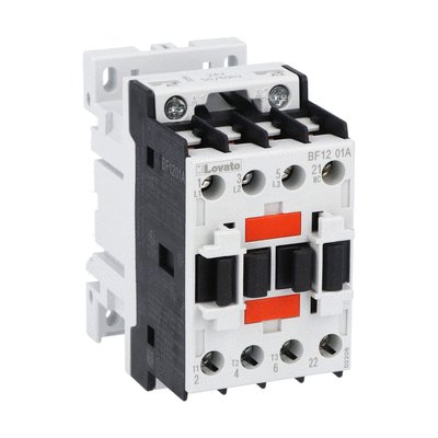 Three-pole contactor, IEC operating current Ie (AC3) = 12A, AC coil 50/60Hz, 110VAC, 1NC auxiliary contact with mirror contact function
