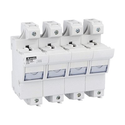 Fuse holder cUR recognized, for 22X58mm fuses. 100A/125A rated current at 690VAC, 3P+N. Without status indicator. 4 modules