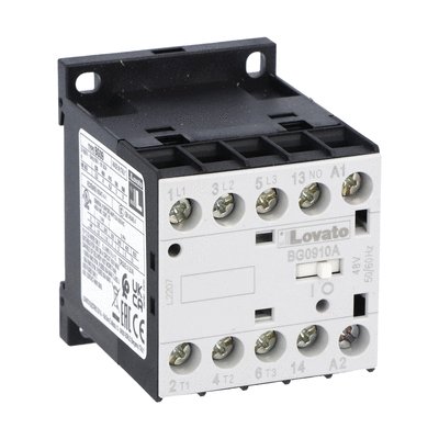 Three-pole contactor, IEC operating current Ie (AC3) = 9A, AC coil 50/60Hz, 42VAC, 1NO auxiliary contact